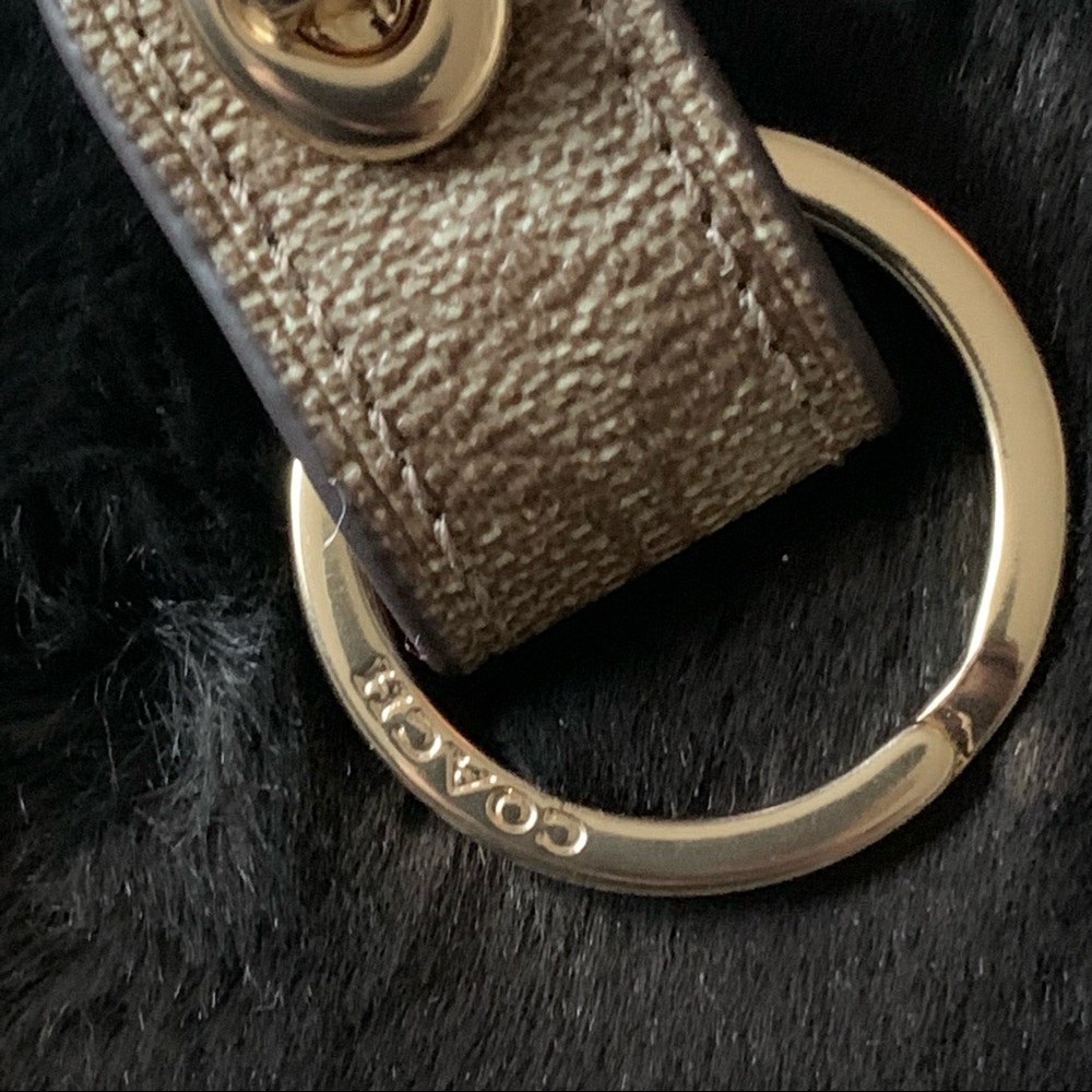 NEW! COACH Trigger Snap Key Ring / Bag Charm w/ Dogleash Snap, Gold/Khaki NWT! - Picture 5 of 16